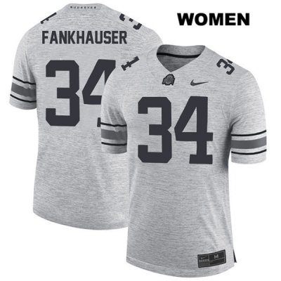 Women's NCAA Ohio State Buckeyes Owen Fankhauser #34 College Stitched Authentic Nike Gray Football Jersey IX20Y00ZC